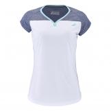 Tee-shirt Babolat Play Femme Blanc/Bleu