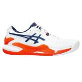 Chaussures Tennis Asics Gel Resolution 9 Homme Blanc/Bleu/Orange