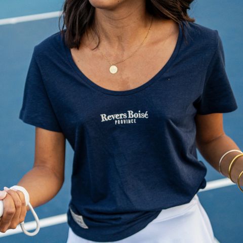 Tee-Shirt Revers Boisé Femme Bleu