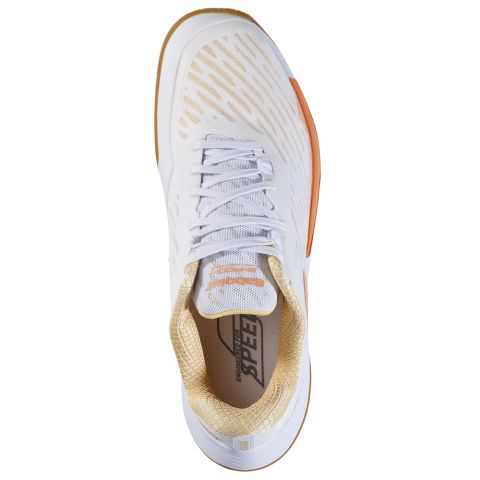 Chaussures Badminton Babolat Shadow Tour 5 Femme Blanc/Orange