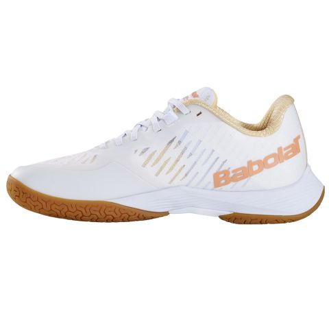 Chaussures Badminton Babolat Shadow Tour 5 Femme Blanc/Orange