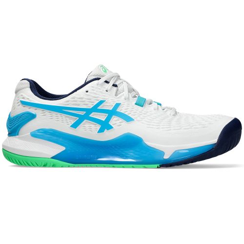 Chaussures Tennis Asics Gel Resolution 9 Homme Blanc/Bleu Digital