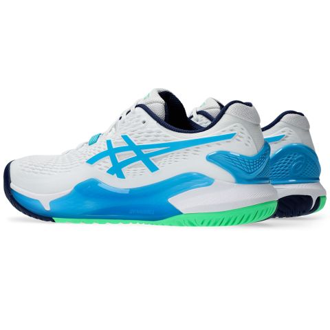 Chaussures Tennis Asics Gel Resolution 9 Homme Blanc/Bleu Digital