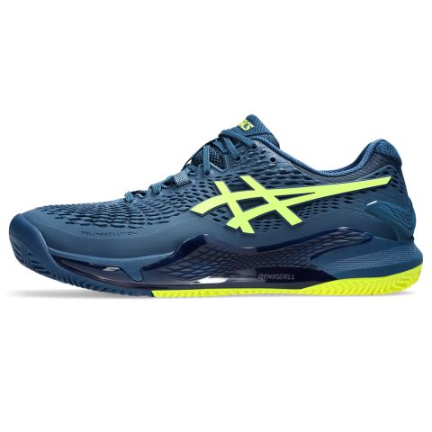 Chaussures Tennis Asics Gel Resolution 9 Terre Battue Homme Bleu/Jaune