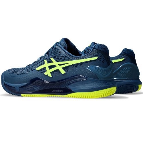 Chaussures Tennis Asics Gel Resolution 9 Terre Battue Homme Bleu/Jaune