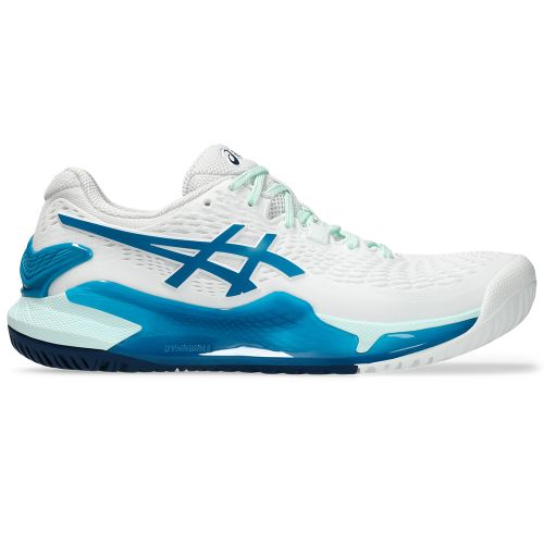 Chaussures Tennis Asics Gel Resolution 9 Femme Blanc/Bleu Clair