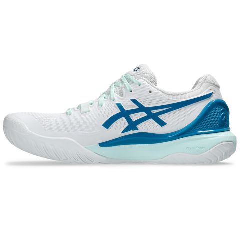 Chaussures Tennis Asics Gel Resolution 9 Femme Blanc/Bleu Clair