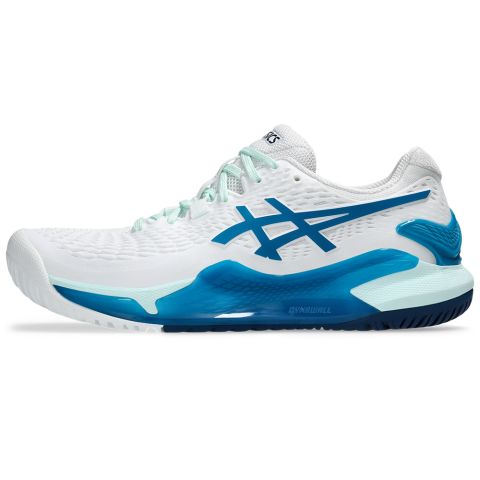 Chaussures Tennis Asics Gel Resolution 9 Femme Blanc/Bleu Clair