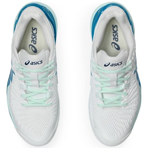 Chaussures Tennis Asics Gel Resolution 9 Femme Blanc/Bleu Clair