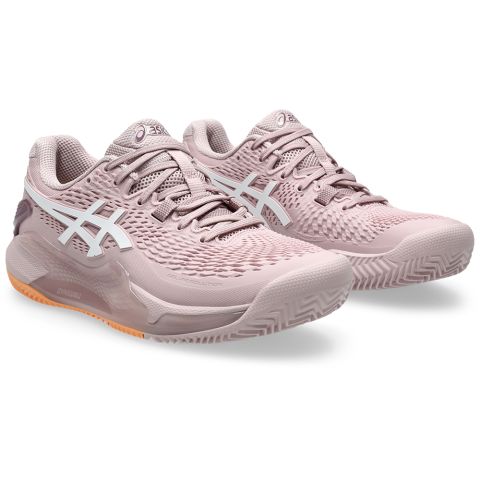 Chaussures Tennis Asics Gel Resolution 9 Terre Battue Femme Rose/Blanc