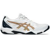 Chaussures Badminton Asics Gel Rocket 11 Homme Blanc/Or