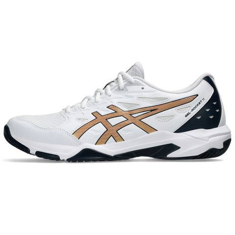 Chaussures Badminton Asics Gel Rocket 11 Homme Blanc/Or