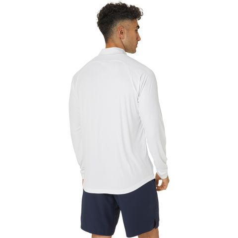 Tee-shirt Asics Court LS 1/2 Zip Homme Blanc