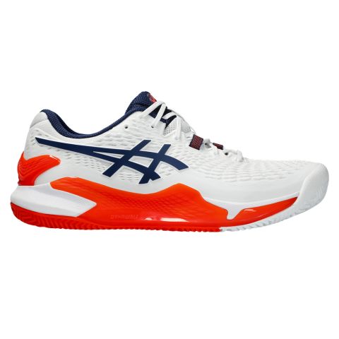 Chaussures Asics Gel Resolution 9 Clay Homme Blanc/Bleu/Orange