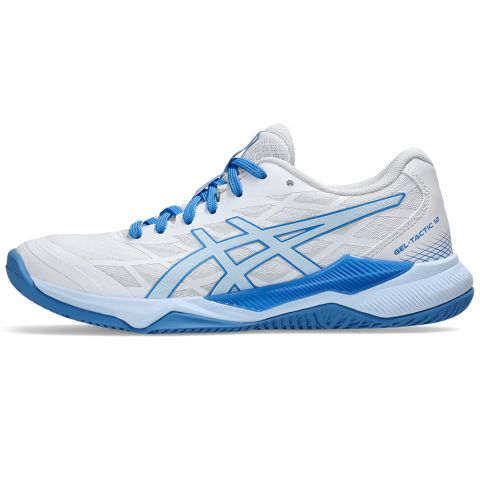 Chaussures Badminton Asics Gel Tactic 12 Femme Blanc/Light Blue