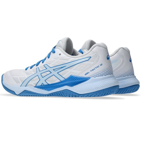 Chaussures Badminton Asics Gel Tactic 12 Femme Blanc/Light Blue